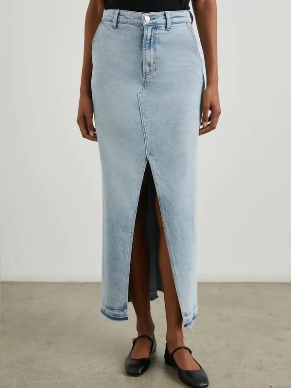 Rails Manhattan Denim Maxi Skirt Size 26 Reef Let Down Hem $218